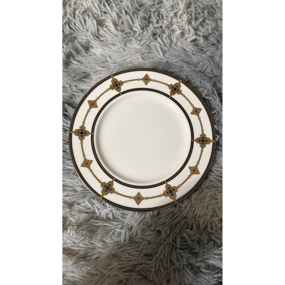 Lenox Vintage Jewel 9 3/8" Accent Plate Fine Bone China Gold Cobalt Made USA